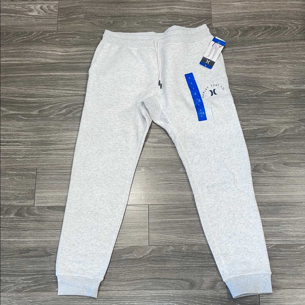 Hurley Light Gray Sweatpants with Blue Accent